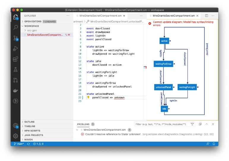 VS Code with the DSL language extension